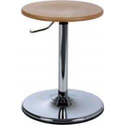 Tabouret bas sur socle avec assise bois