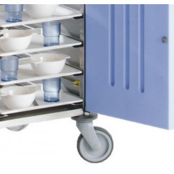 plateaux Teamalex Chariot petit-déjeuner inox avec 6 portes 3 compartiments