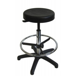 Tabouret Promotal assise carrée, roulettes, hauteur réglable