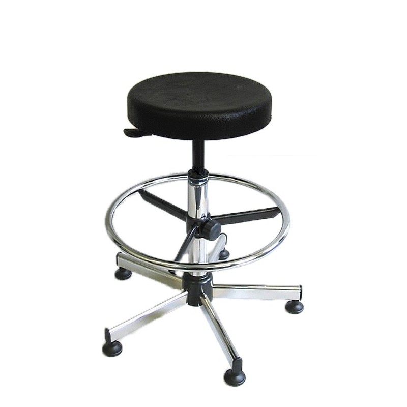 Tabouret médical acier chromé avec repose pieds Teamalex