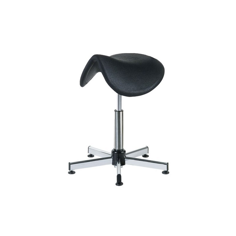 SELLE ERGONOMIQUE ASSISE POLYURETHANE NOIR CHROME PATIN