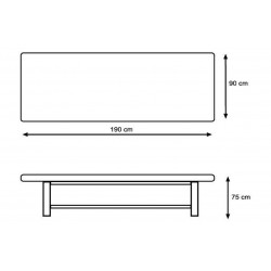 TABLE DIVAN FIXE POUR OBESES