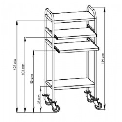 Dimensions Chariot informatique inox Teamalex