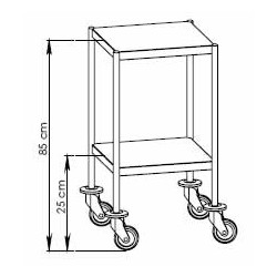 Dimensions support moniteur inox Teamalex Medical