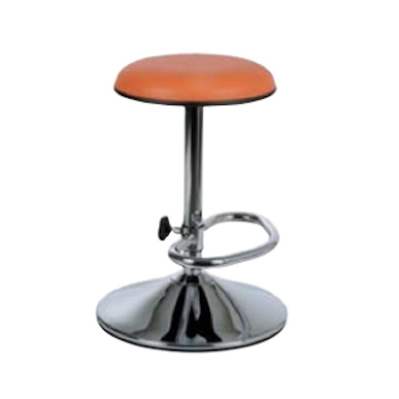 Tabouret sur socle avec repose pieds