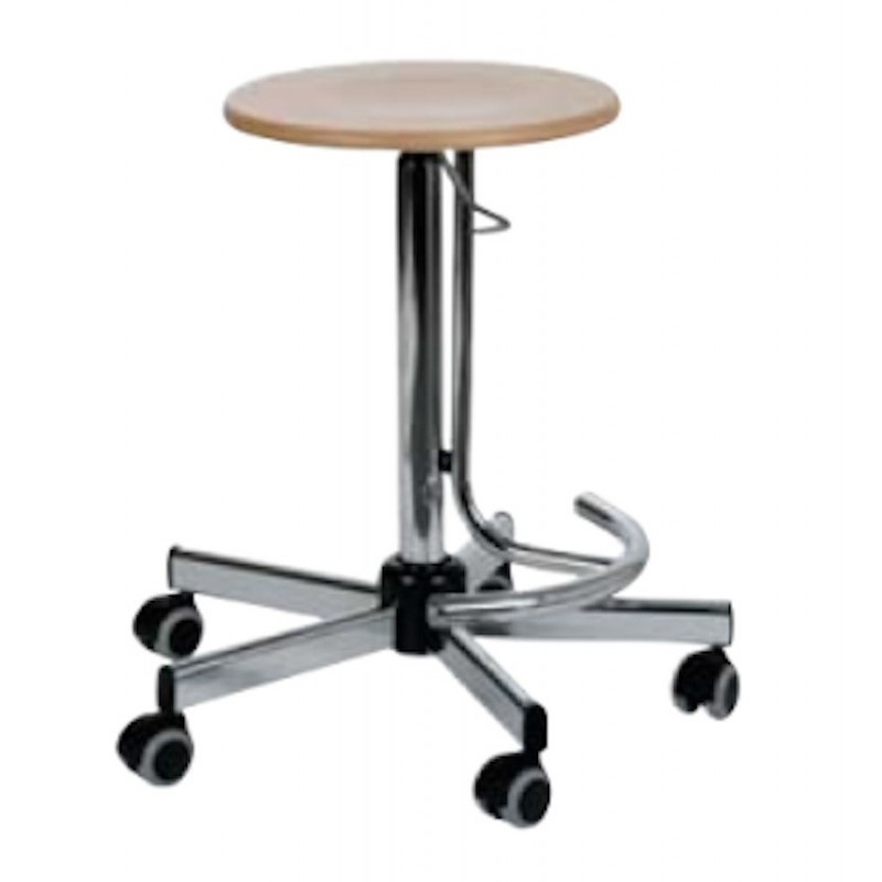 Siège Tabouret bois haut réglable avec repose pieds Siège Tabouret bois haut réglable avec repose pieds